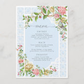 Menu Blue Chinoiserie Floral - Trianon (Voorkant)