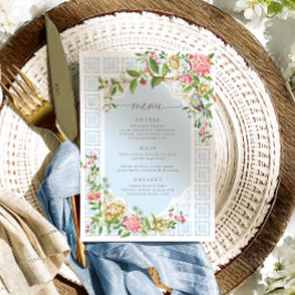 Menu Blue Chinoiserie Floral - Trianon