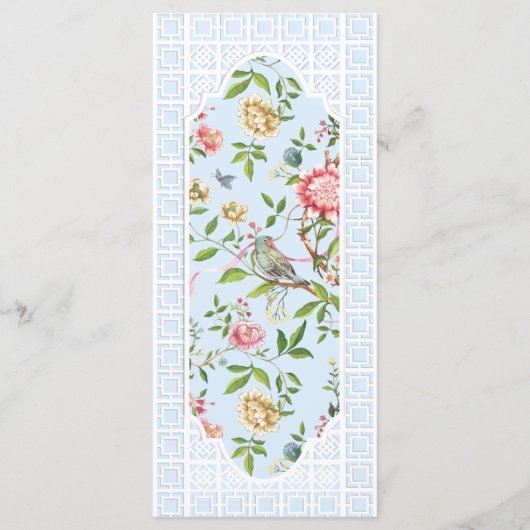 Menu Blue Chinoiserie Floral - Trianon (Achterkant)