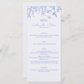 Menu Blue Chinoiserie Wedding (Voorkant / Achterkant)