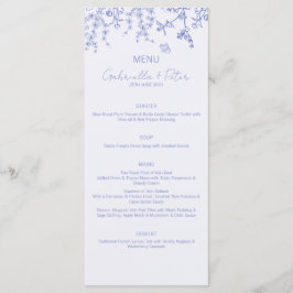 Menu Blue Chinoiserie Wedding