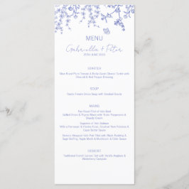 Menu Blue Chinoiserie Wedding