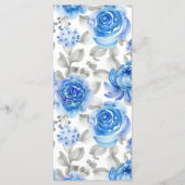 Menu Blue Flowers Wedding Vrijgezellenfeest (Achterkant)