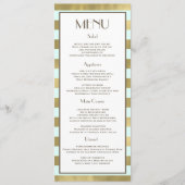 Menu Blue Gold Foil Stripes (Voorkant)