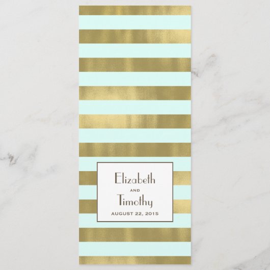 Menu Blue Gold Foil Stripes (Achterkant)