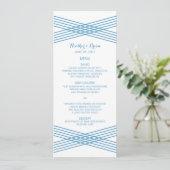 Menu Blue Modern Deco Wedding (Staand voorkant)