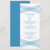 Menu Blue Modern Deco Wedding (Voorkant / Achterkant)