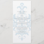 Menu Blue Subtle Damask Wedding (Voorkant)
