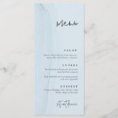 Menu Blue Waterverf Wedding (Voorkant)
