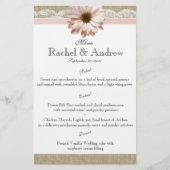 Menu Blush Daisy Country Lace (Voorkant)