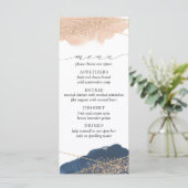 Menu Blush, Gold & Navy Wedding (Staand voorkant)