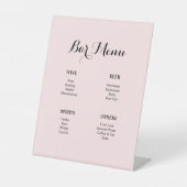 Menu Blush Pink Drinken Bar Reclamebord Met Voetstuk (Voorkant)