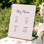 Menu Blush Pink Drinken Bar Reclamebord Met Voetstuk<br><div class="desc">Het Menu van de bar/van de Drink het Blush Roze Bind Teken voor Vrijgezellenfeest,  Brunch en Bubble,  Bridal Luncheon,  Bachelorette partij. Meer producten met dit ontwerp staan in het collectie hieronder.</div>