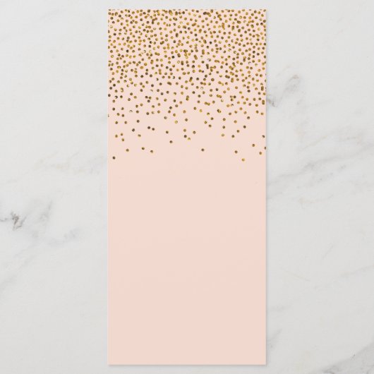 Menu Blush Pink & Gold Confetti Wedding (Achterkant)