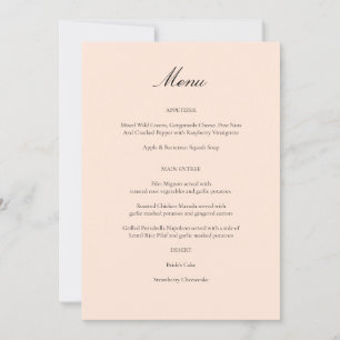 Menu Blush Pink Kaart