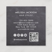 Menu Board Style Hair By Name QR Code Vierkante Visitekaartje (Achterkant)