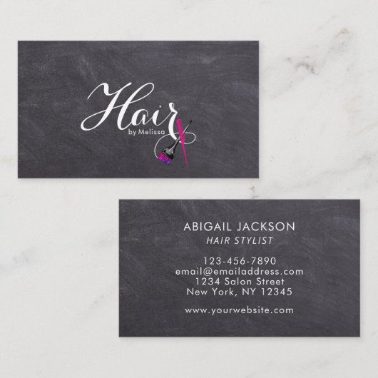 Menu Board Typography Hair By Name Visitekaartje (Voorkant / Achterkant)