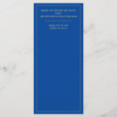 Menú Bodas Oro Azul Bilingüe Español Inglés Menu (Achterkant)