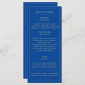 Menú Bodas Oro Azul Bilingüe Español Inglés Menu (Voorkant / Achterkant)