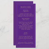 Menú Bodas Oro Morado Bilingüe Español Inglés Menu (Voorkant / Achterkant)