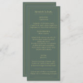Menú Bodas Oro Verde Oliva Bilingüe Español Inglés Menu (Voorkant / Achterkant)