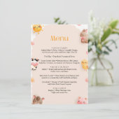 Menu Boerderijdieren Baby shower (Staand voorkant)