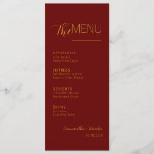 Menu Bogundy Minimal Script Wedding (Voorkant)