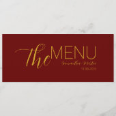 Menu Bogundy Minimal Script Wedding (Achterkant)