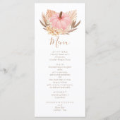 Menú Boho Pampas pink Pumpkin Menu (Voorkant)