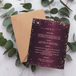 Menu bordeaux roos gold