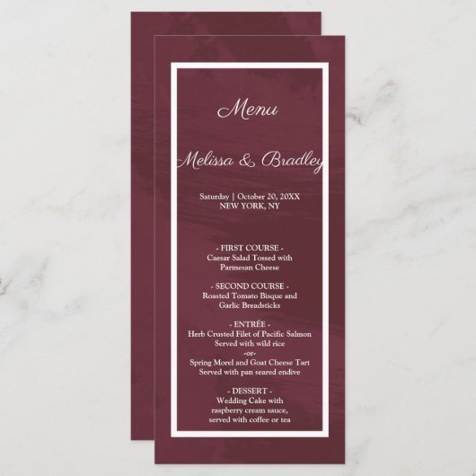 Menu Bourgogne en Gold Glitter Pocket (Voorkant / Achterkant)