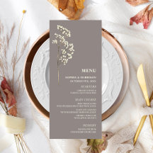 Menu Breath Wedding Menu Gypsophila Amethyst Baby