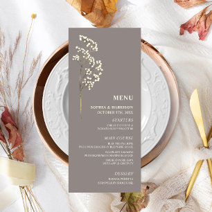 Menu Breath Wedding Menu Gypsophila Amethyst Baby