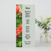 Menu Bright Red Geraniums Weddenschap (Staand voorkant)