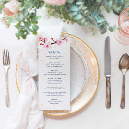 Menu Bright roze Cherry Blossom Weddenschap