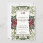 Menu Bruiloft Art Nouveau door Mucha Dinner Kaart (Voorkant)