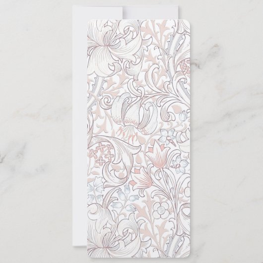 Menu Bruiloft Gouden Lelies William Morris Kaart (Achterkant)