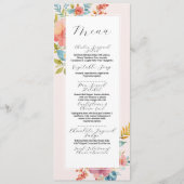 Menu Bruiloft Zomer Bloemen Moderne Receptie (Voorkant)
