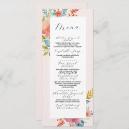 Menu Bruiloft Zomer Bloemen Moderne Receptie