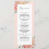 Menu Bruiloft Zomer Bloemen Waterverf Receptie (Voorkant)