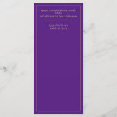 Menú Bruiloften Goud Paars Tweetalig Spaans Engels Menu (Achterkant)