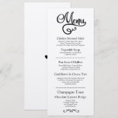 Menu Bruiloftsreceptie Elegant Kraft Schrift Kaart (Voorkant / Achterkant)