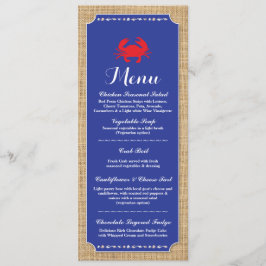 Menu Bruiloftsreceptie Krab Koken Strand Kaart