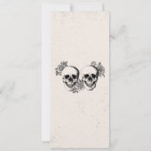 Menu Bruiloftsreceptie Rustieke Schedels Rozen Men Kaart (Achterkant)
