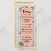 Menu Bruiloftsreceptie Wonderland Konijn Kaarten (Voorkant / Achterkant)