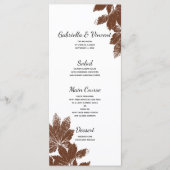 Menu Bruine Herfst Maple Leaf Stamp Weddenschap (Voorkant)