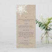 Menu Burlap Snowflake (Staand voorkant)