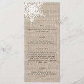 Menu Burlap Snowflake (Voorkant)