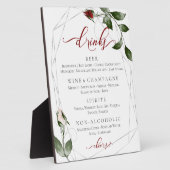 Menu Cabernet Blush Rozen Weddenschappen Fotoplaat (Zijkant)