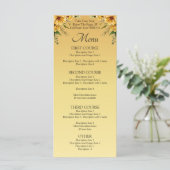 Menu Card - Golden Yellow Flowers (Staand voorkant)